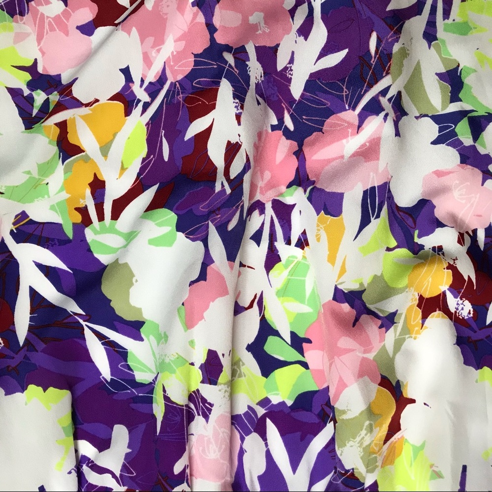 J. Crew Purple Pink Green Floral Dress, EUC, 0 - Picture 2 of 11